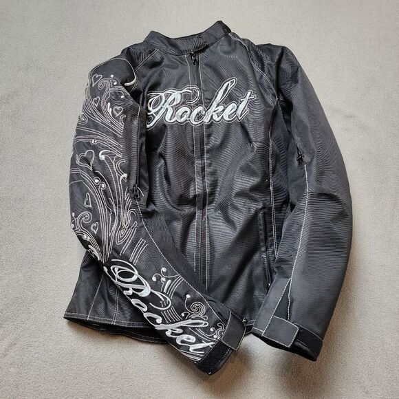 Joe Rocket Motorcycle Jacket Womens S Black Armored Padded Lined Embroidered - Picture 5 of 14